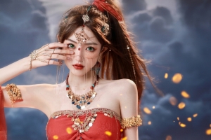 cosplay 鬼刀 美女 红色裙子 饰品 4k美女壁纸3840x2160