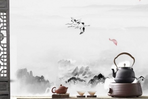 茶道茶具茶文化背景素材