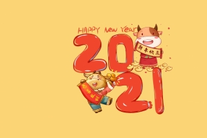 2021春节牛年新年快乐4k壁纸
