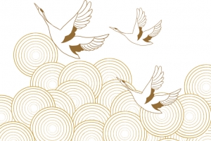 中国风祥云飞鹤素材