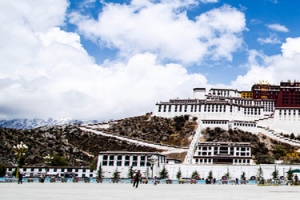 西藏布达拉宫建筑淘宝海报背景