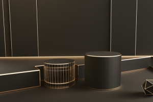 C4D，黑金，舞台，高端