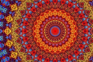 万花筒 图案 圆圈 发光 抽象 明亮的 4k壁纸 3840x2160