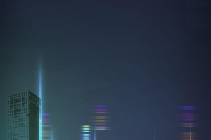 城市夜景霓虹灯平面广告