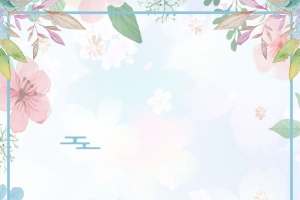 小清新手绘插花矢量海报背景模板
