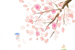 手绘唯美花枝