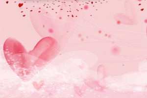 粉色爱心背景云彩banner