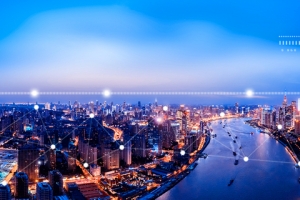 科技城市大气商务蓝色背景