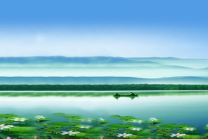 蓝天湖面背景banner