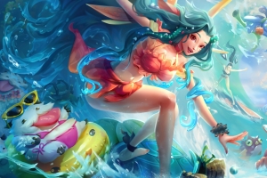 lol英雄联盟众星之子 泳池派对 同人 索拉卡4k壁纸3840x2160