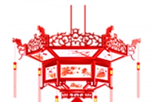 矢量图红色过年春节灯笼对联
