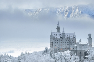 新天鹅堡雪景3440x1440 4K高清带鱼屏风景壁纸免费下载