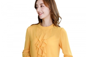 黄色衣服，女装，女模特