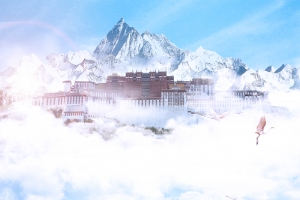 西藏印象游旅游宣传广告海报背景素材