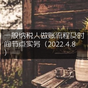 一般纳税人账务处理流程及关键时间节点实操指南（2022.4.8）