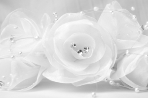 婚庆白纱珍珠花朵背景
