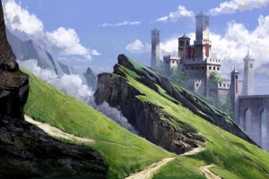 3840x2160 城堡 堡垒 山脉 艺术壁纸 背景