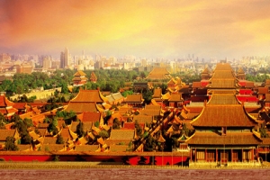 黄色古建筑背景