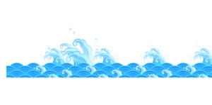 卡通水浪