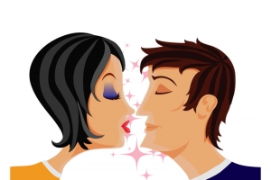 kiss 七夕情侣 接吻男女