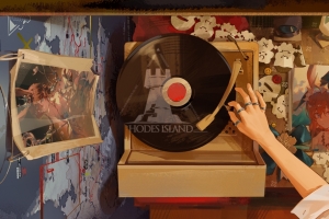 女孩手指轻触留声机 复古风怀旧4K动漫高清壁纸3840x2160免费下载