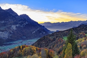 山脉 树木 森林 景观 自然 秋季 4k壁纸 3840x2160