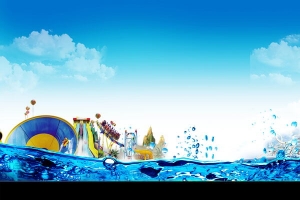水上乐园泳池狂欢背景