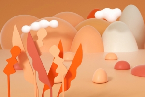 C4D，手绘，卡通，插画