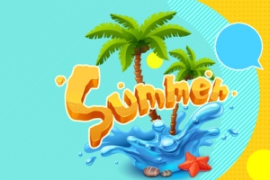 夏季卡通黄色海报背景banner