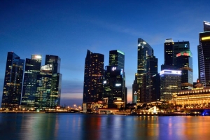 现代都市夜景海报背景