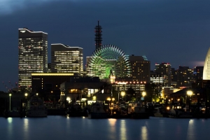 夜城 城市 建筑 摩天轮 灯光 水 4k壁纸 3840x2160