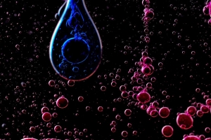 液体 气泡 滴 抽象 粉红色 蓝色 4k壁纸 3840x2160
