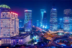 壮观美丽城市夜景海报背景