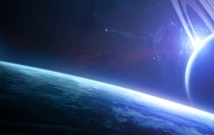 蓝色星空宇宙光效壁纸