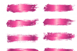 玫红色水墨笔迹效果元素