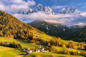 阿尔卑斯山 多洛米蒂 秋天风景4K壁纸