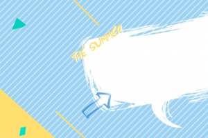 夏日上新清新手绘几何蓝色banner