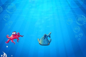 蓝色卡通童话海底世界海洋馆PSD分层H5
