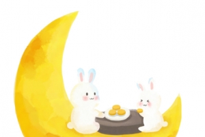 金月亮中秋节兔子吃月饼