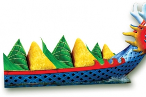 端午蓝色龙舟绿色粽子高清PNG透明图片-端午节设计素材免费下载