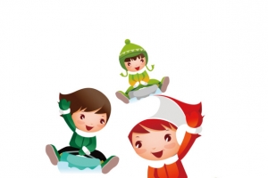 滑雪的小朋友