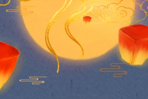 手绘嫦娥玉兔背景图