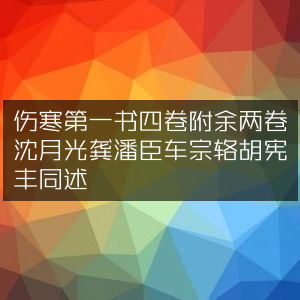伤寒经典四卷附余二卷，沈月光等四人共述|古典文集