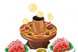 手绘卡通火锅