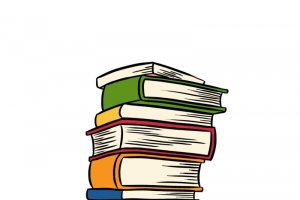 手绘卡通一摞书高清PNG透明免抠设计素材免费下载