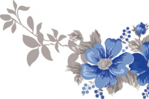 传统花样图案矢量蓝色装饰花纹边