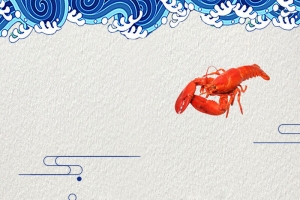 清新大气美食大虾促销海报