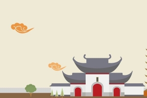 中国风古典建筑海报背景素材