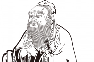孔子线描素材矢量下载