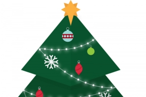 发光彩灯圣诞树高清PNG透明图片-圣诞节设计素材免费下载